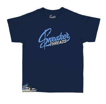 Jordan kids 1 sneaker unc obsidian collection has matching kids shirts