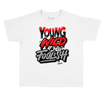 Childrens tee collection matches with fire red Jordan 5 sneaker collection