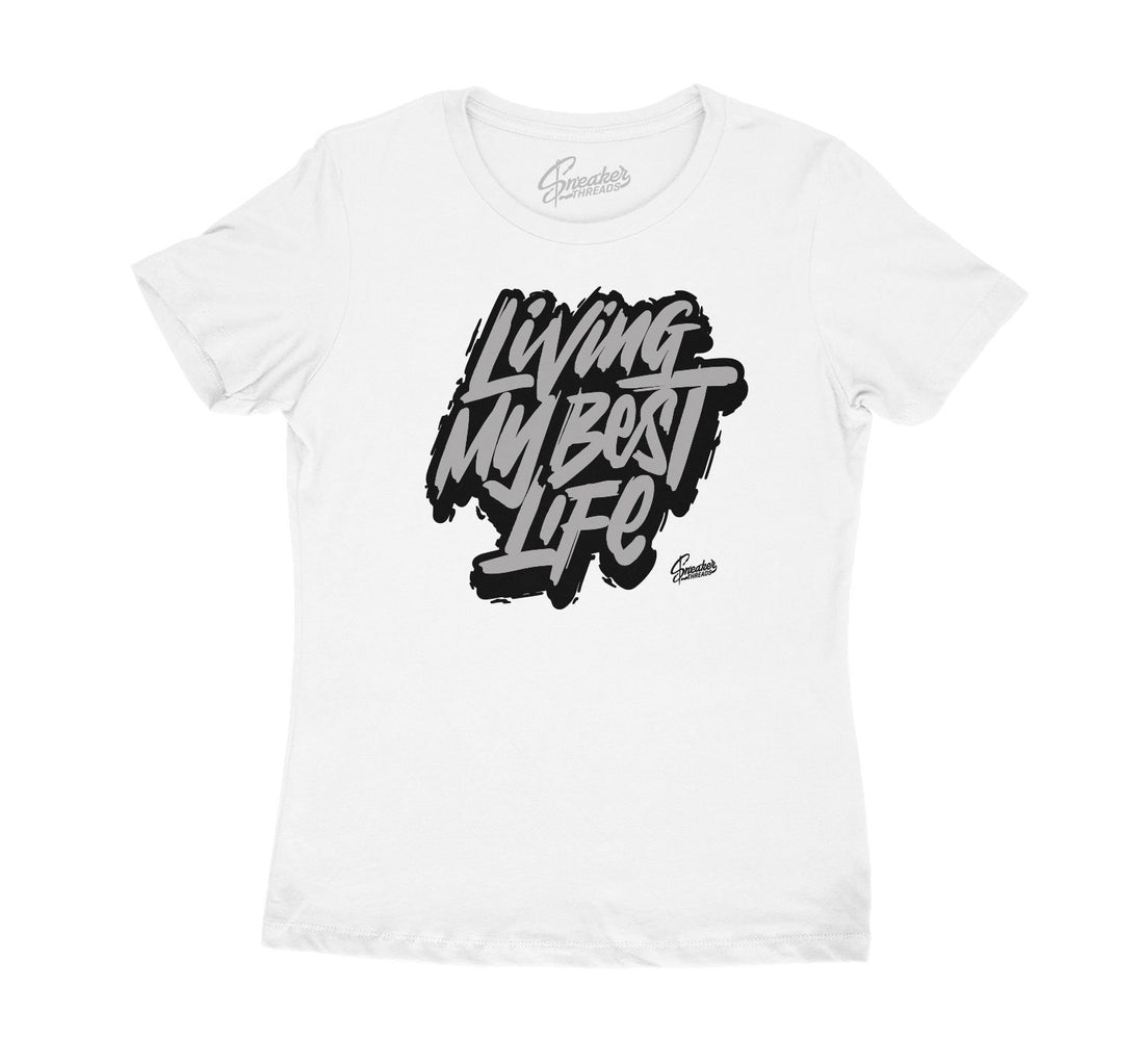 Women Living My Best Life shirts to match Jordan 11 Metallic Silver