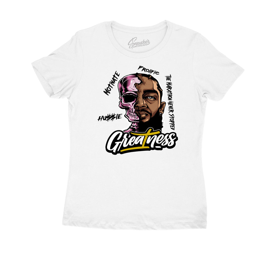 ladies T shirt collection to match with Jordan 6 gold hoops sneaker collection 
