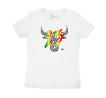 Rasta Jordan 4 sneaker collection matching with girls shirt collection