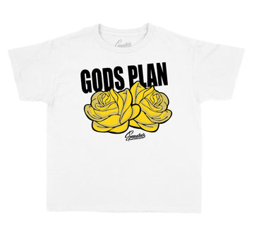 University Gold Jordan 12s matching boys tshirts