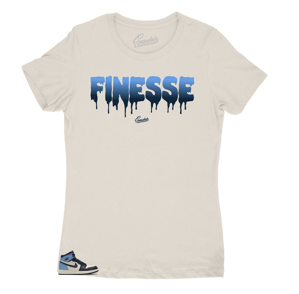 Jordan 1 Unc Obsidian womens sneaker has matching womens shirts made to match perfectly.