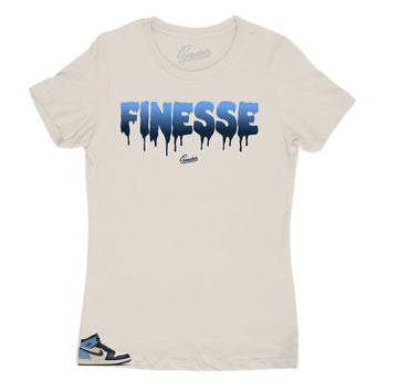 Jordan 1 Unc Obsidian womens sneaker has matching womens shirts made to match perfectly.