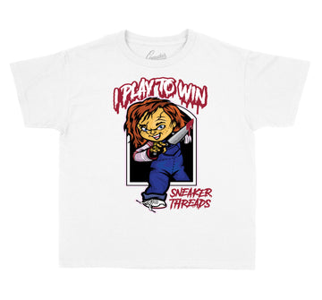 Kids Pink Foam 5 Shirt - Play To Win - White