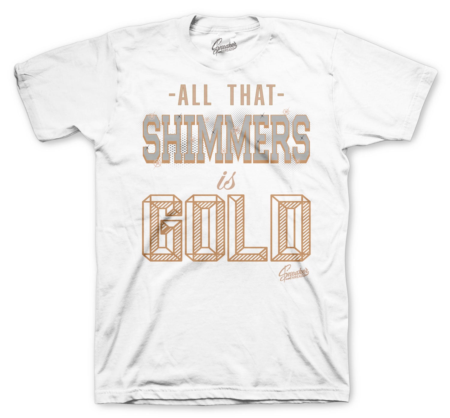 Retro 4 Shimmer Shirt - Gold - White