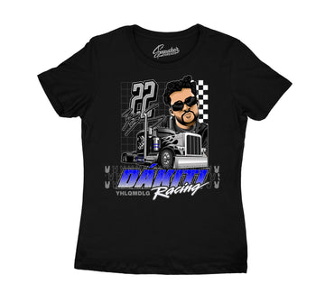 WOmens sneaker jordan 5 racer blue matching tees | Girls sneaker outfits