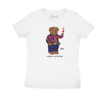 Jordan 4 Rush Violet Cheers Bear Shirt for women