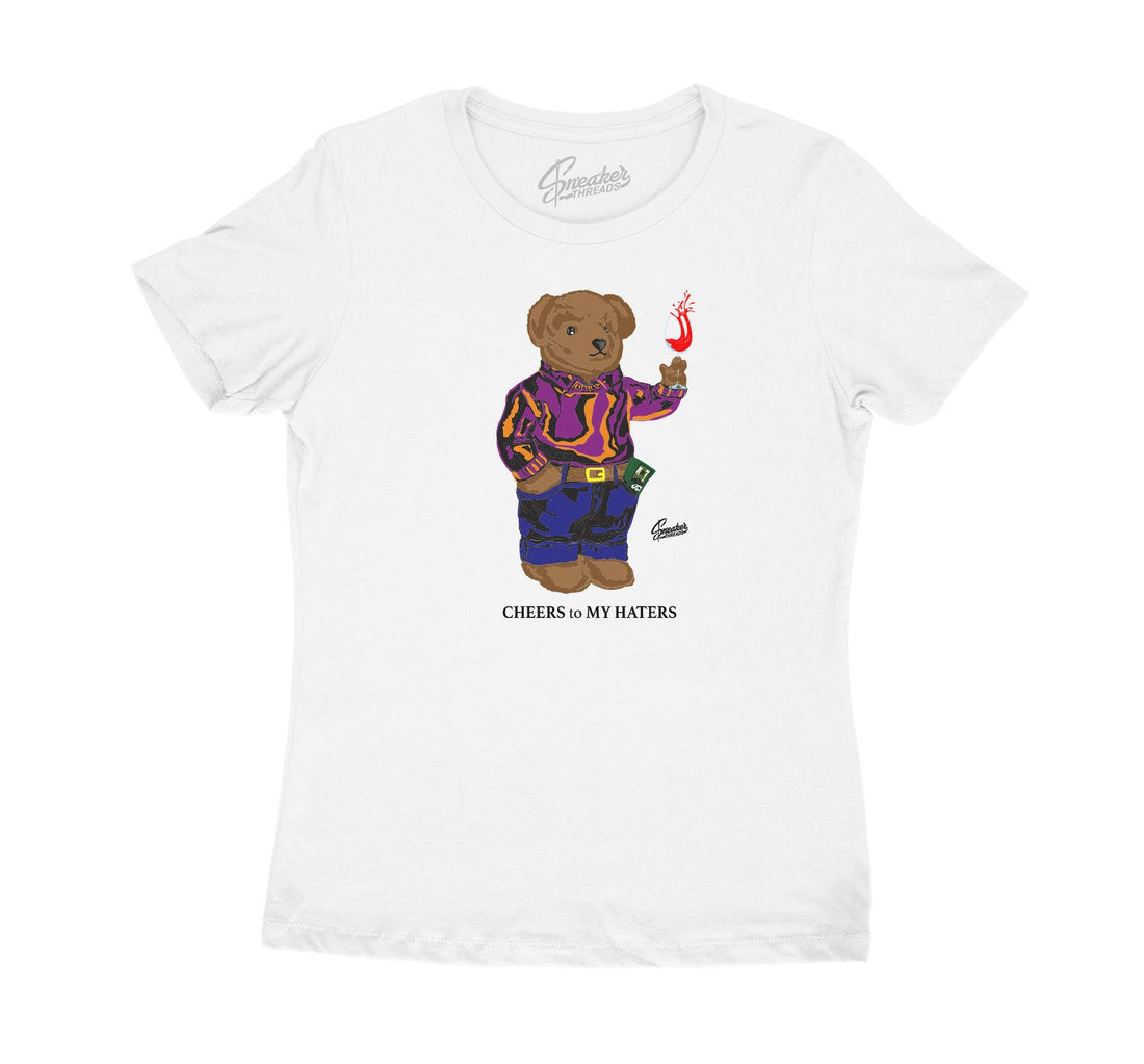 Jordan 4 Rush Violet Cheers Bear Shirt for women