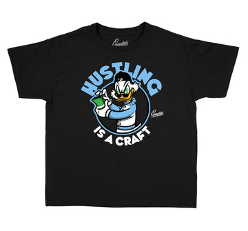 University Blue 9 sneaker collection matching with boys tees