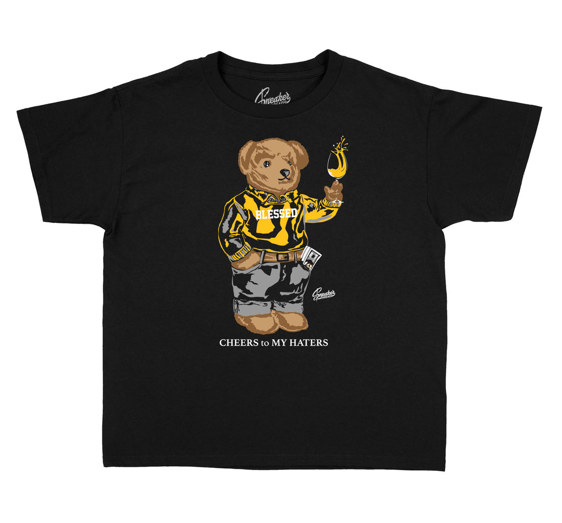 Pollen Jordan 1 shoes matching with kids shirts