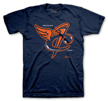 Foamposite Rugged Orange Shirt - Heaven Cent - Navy