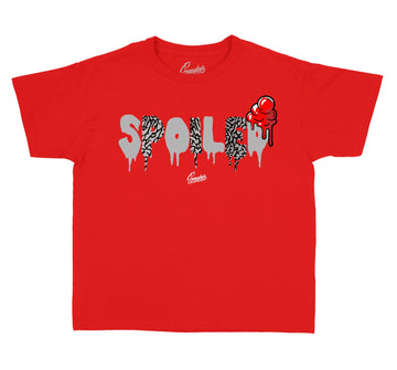Spoiled Red shirts for kids to stay fresh with Cement 3's
