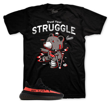 Yeezy 350 Red Stripe Sneaker Tees - Fly Bear Sneaker Shirt - Black