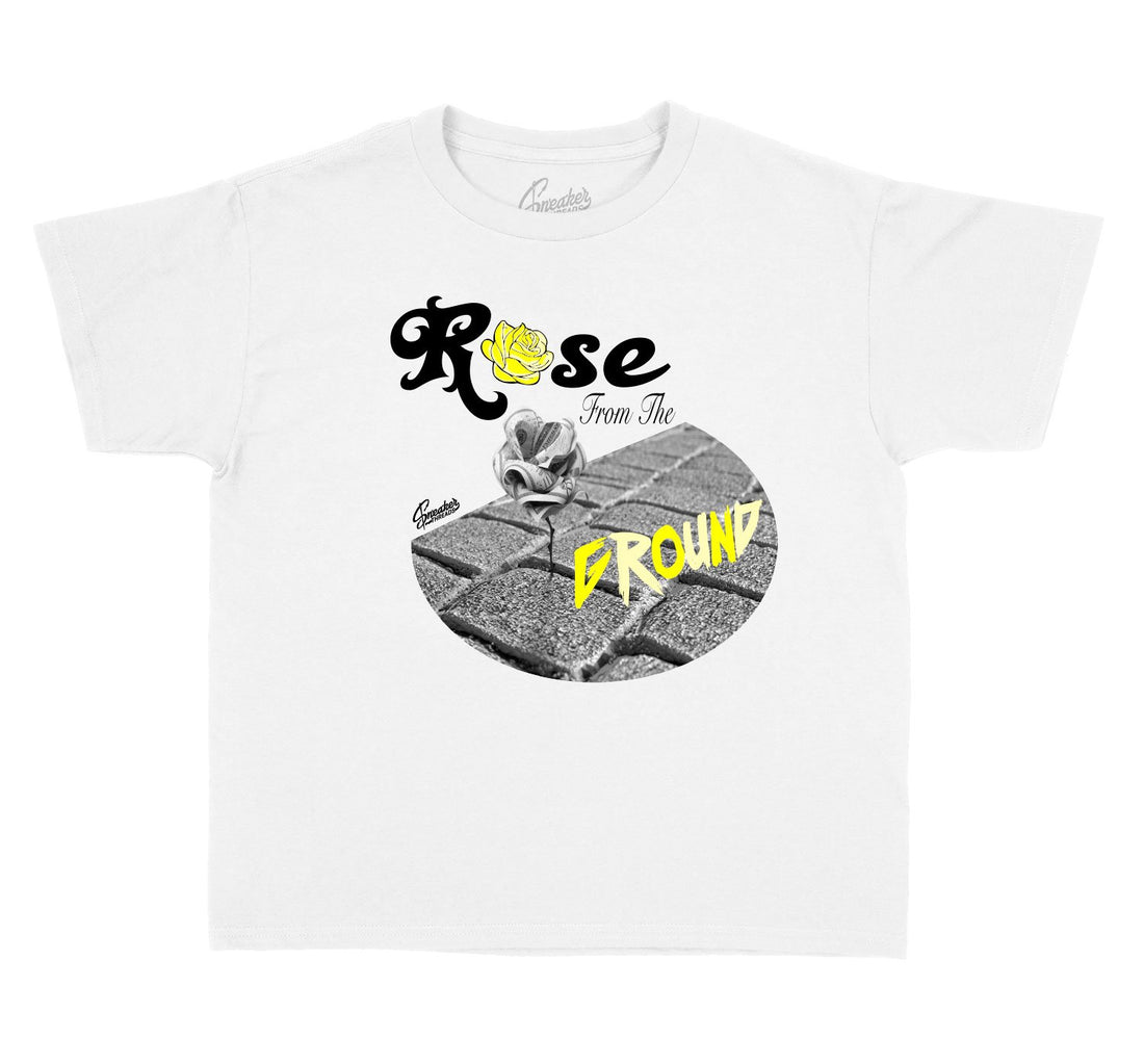 Citron tint Jordan 6 sneaker collection matching boys tees