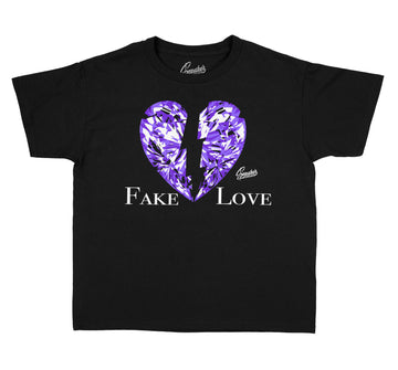 Kids Jordan 13 court purple sneaker tees match Court purple shoes