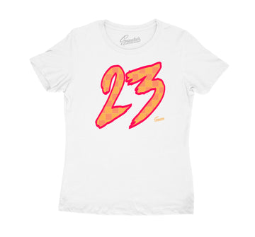 Jordan 12 Hot Punch Checkered 23 shirt to match best with sneakers