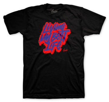 Retro 5 Top 3 Shirt - Living Life - Black