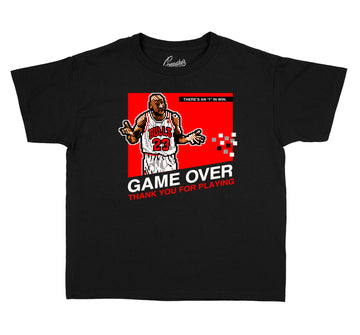 Jordan 12 flu game sneaker collection to match kids tees