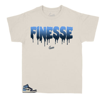 Kids Jordan 1 unc obsidian has matching kids shirts created to match perfectly.