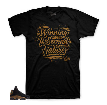 Jordan 13 olive tees match shoes.