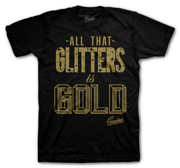 Retro 13 Gold Glitter Shirt - Glitters - Black