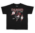 Kids Jordan retro 4 red thunder  shirt to match perfect Thunder 4s