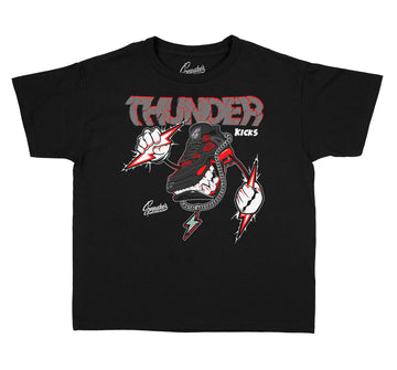 Kids Jordan retro 4 red thunder shirt to match perfect Thunder 4s