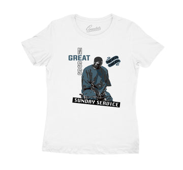 Women's Teal Blue Shirt - Service - White
