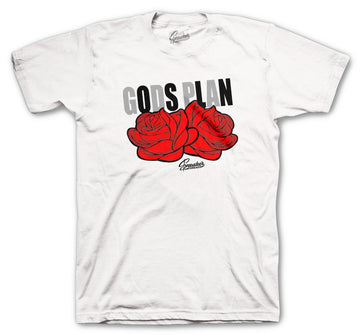 Retro 3 Red Cement Shirt - Gods Plan - White