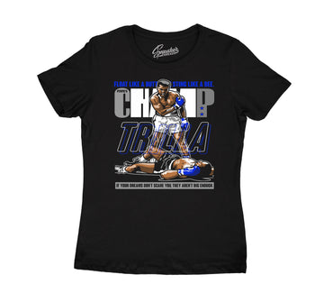 T shirts for women match Jordan 13 black royal sneakers