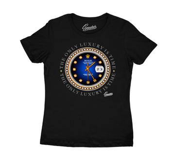 WOmens sneaker jordan 5 racer blue matching tees | Girls sneaker outfits