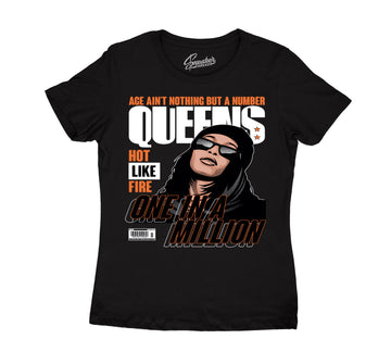 Womens Electro Orange 1 Shirt - Queens - Black