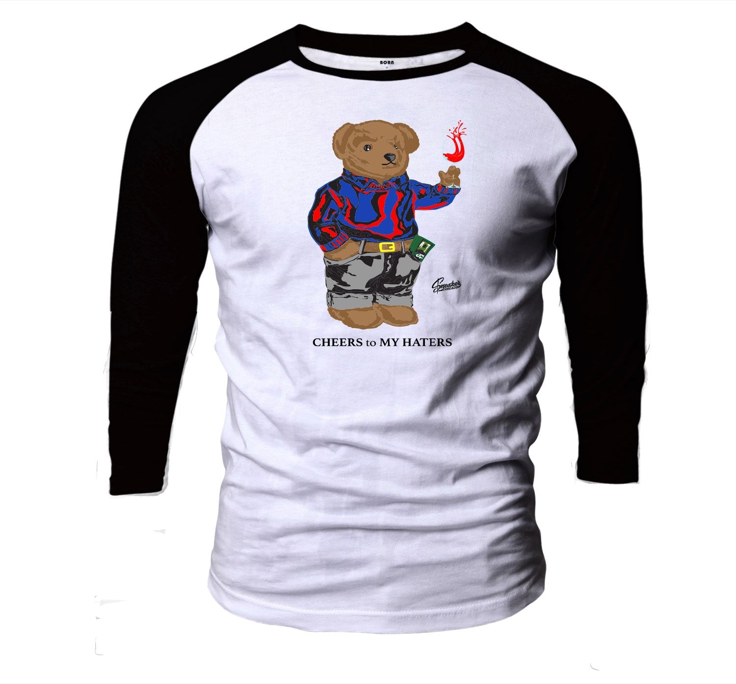 Jordan Loyal Blue 4's Cheers bear Raglan to stay fresh