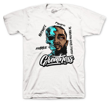 Retro 13 Island Green Shirt - Great Nipsey - White