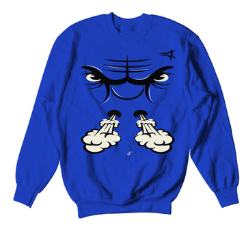 Retro 13 Hyper Royal Sweater - Raging Face - Royal