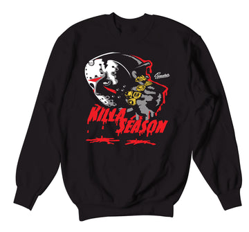 Retro 4 Red Thunder Sweater - Killa Season - Black