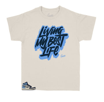 Jordan 1 UNC Obsidian kids sneaker has matching kids tee collection