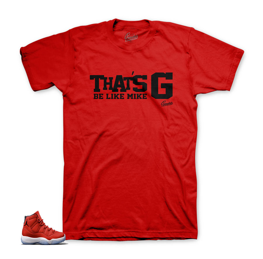 Jordan 11 win like 96 gym red tees | That's g.
