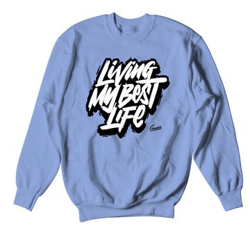 Retro 3 Valor Blue Sweater - Living Life - Light Blue