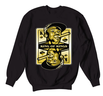 Jordan 1 Black Gold sneaker collection matches with mens sweaters