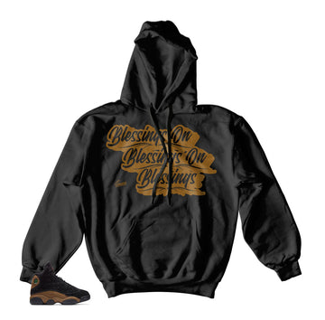 Jordan 13 olive hoodies match retro 13's hooded sweatshirts.