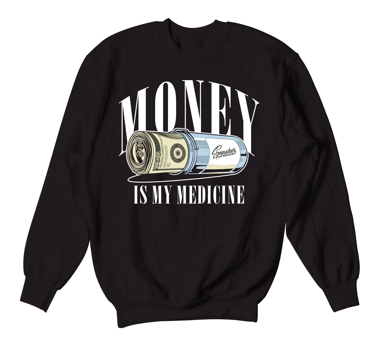 350 Blue Tint Sweater - Money Medicine - Black