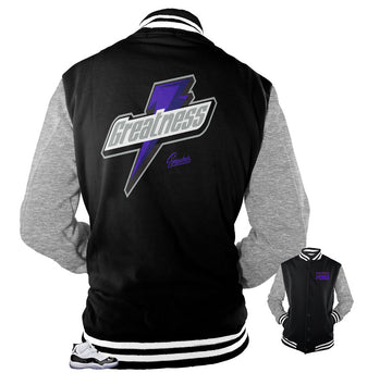 Jordan 11 concord varsity jacket match retro 11 concord shoes.