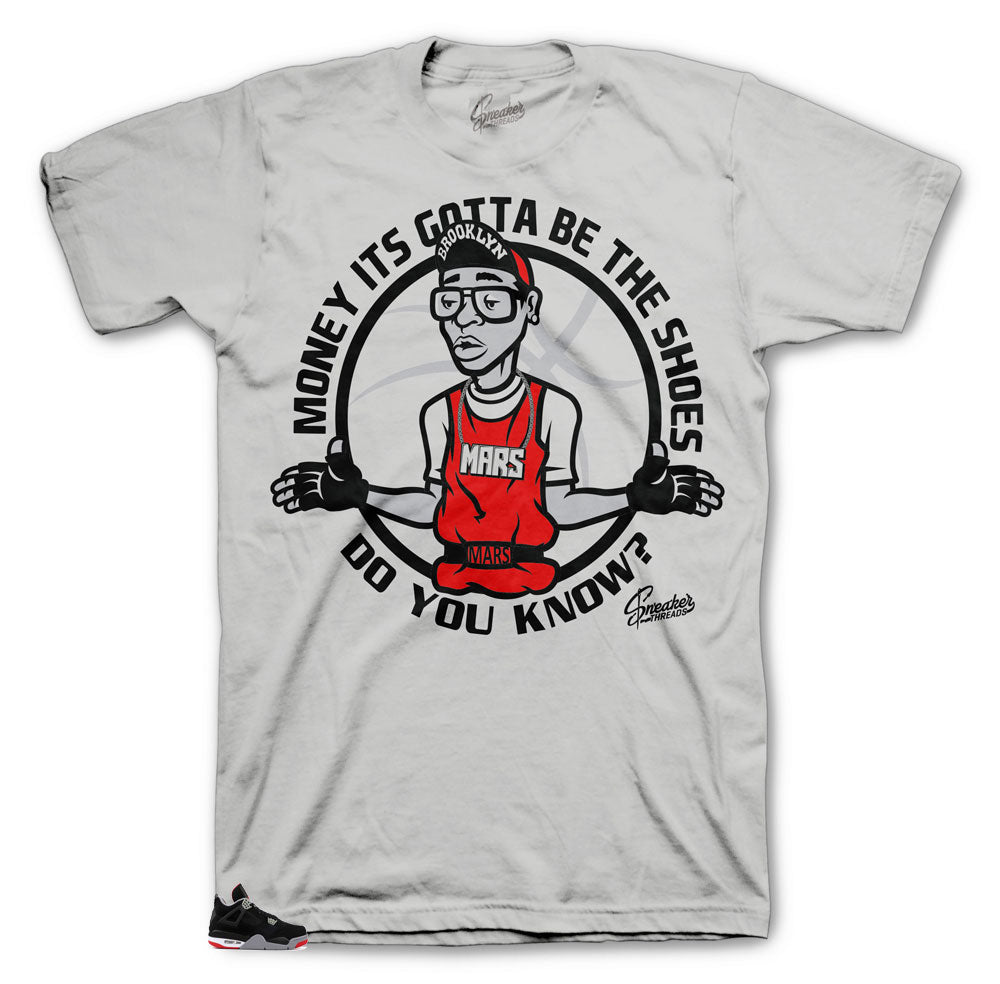 Jordan 4 Bred sneaker collection has matching shirts designed to match the Jordan 4 retro bred collection