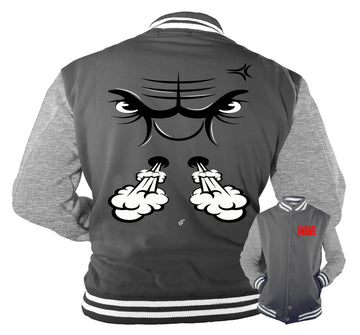 Jordan 12 Dark Grey Bullface Jacket to look fresh