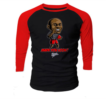 raglan shirt collection matching the Jordan 3 red cement sneakers