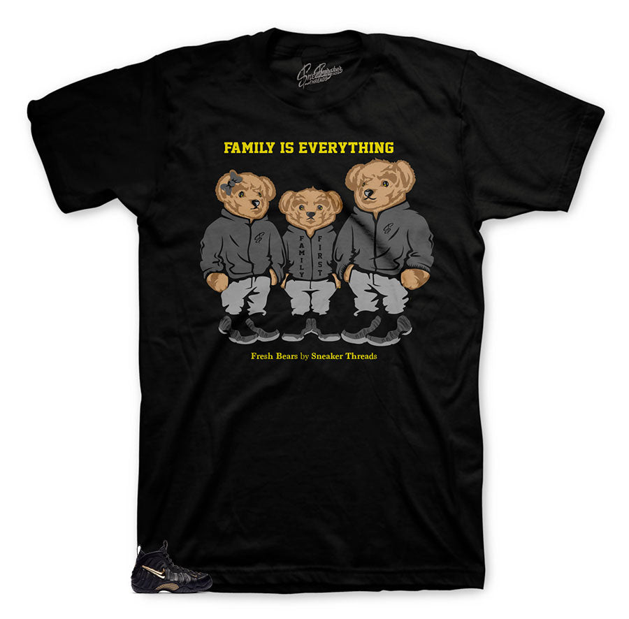 Foamposite black metallic gold sneaker tees match foam black gold.