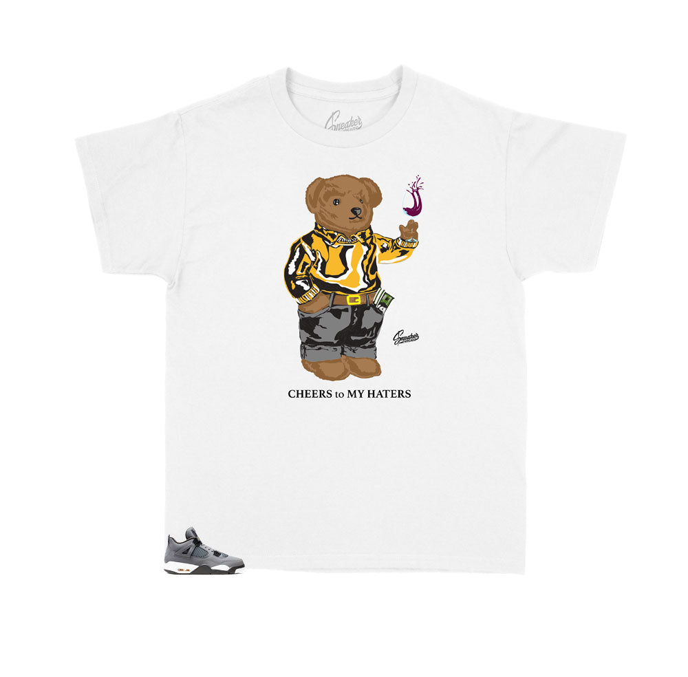 Cheers Bear for kids to fit Jordan 4 Cool Grey