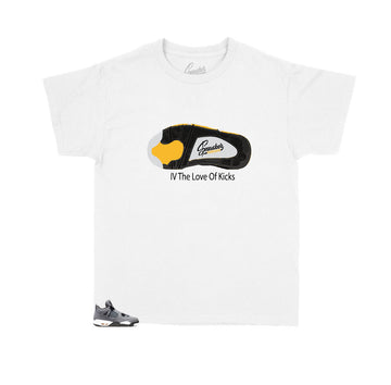 4 the Love of Kids shirt to match Jordan 4 Cool Grey sneakers